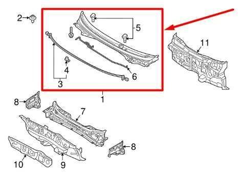 2015-2019 Hyundai Sonata Front Windshield Top Cowl Vent Panel 86150-C2000 OEM - Alshned Auto Parts