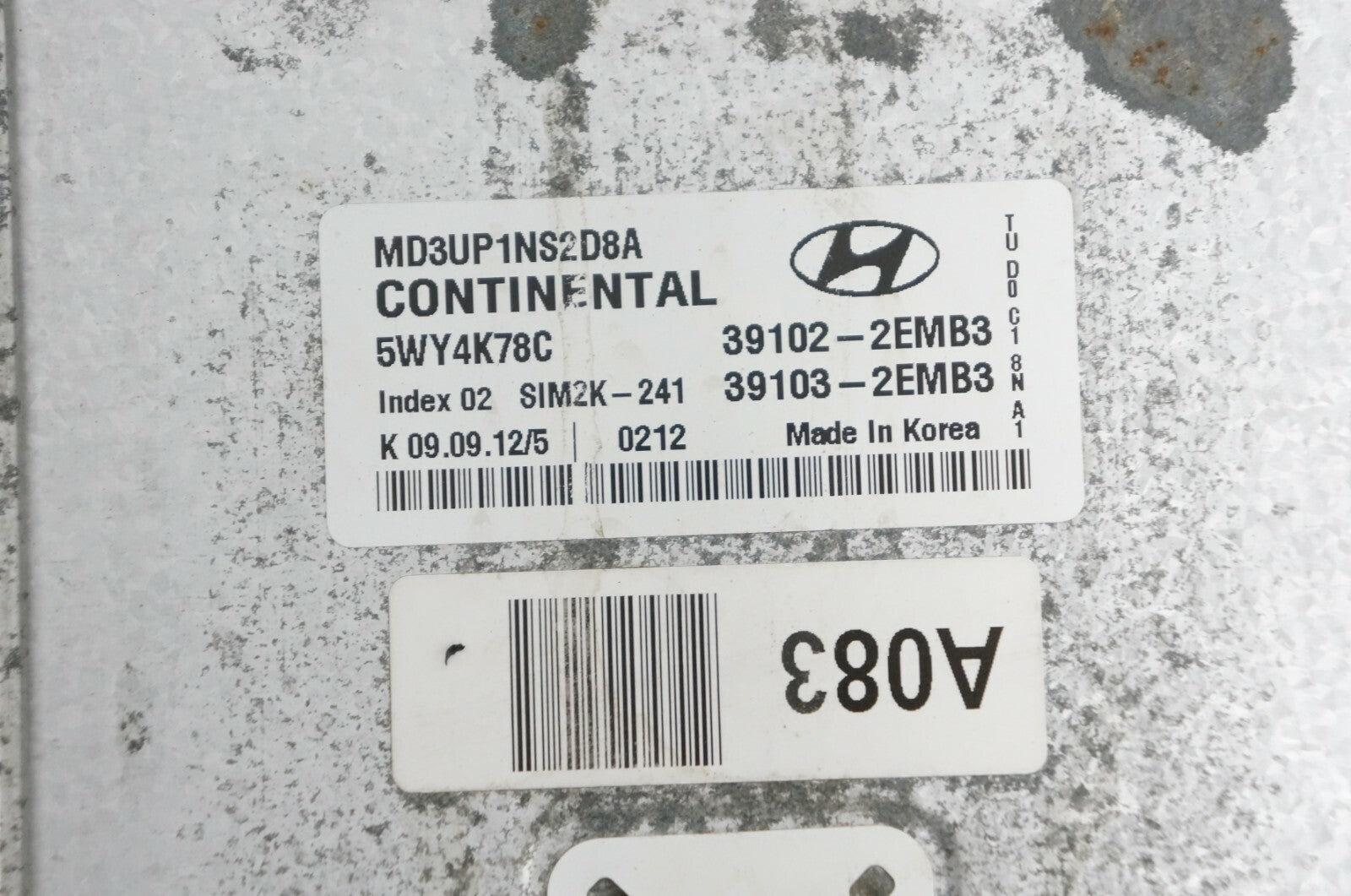 2012 13 Hyundai Elantra 1.8L AT Sedan Engine Control Module ECU OEM 39102-2EMB3 - Alshned Auto Parts