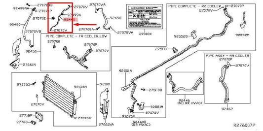 2019-20 Infiniti QX60 AC Compressor High Pressure Hose Line Pipe 92440-9NB0A OEM - Alshned Auto Parts