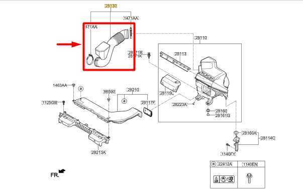 2015-2017 Hyundai Sonata Engine Air Intake Hose Tube 28130-C1360 OEM - Alshned Auto Parts