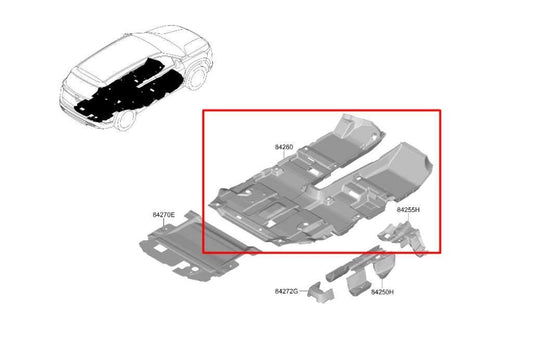2021-23 Hyundai Santa Fe SEL Front and Rear Floor Interior Carpet Liner Covering - Alshned Auto Parts