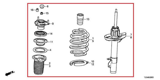 16-20 Acura MDX w/Tech Pkg SH-AWD Front Left Strut Shock Absorber 51621-TZ6-A01 - Alshned Auto Parts