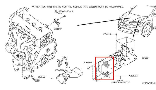 2014-18 Nissan Rogue 2.5L AWD Engine Computer Control Module ECU ECM 23703-4BA1A1
