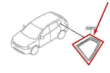 2014-2020 Nissan Rogue Rear Left Driver Quarter Window Glass 83301-4BA0B OEM - Alshned Auto Parts