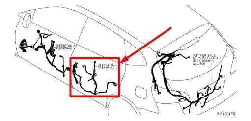 2014-2019 Nissan Rogue Rear Right Passenger Door Wire Harness 24126-4BA0A OEM - Alshned Auto Parts