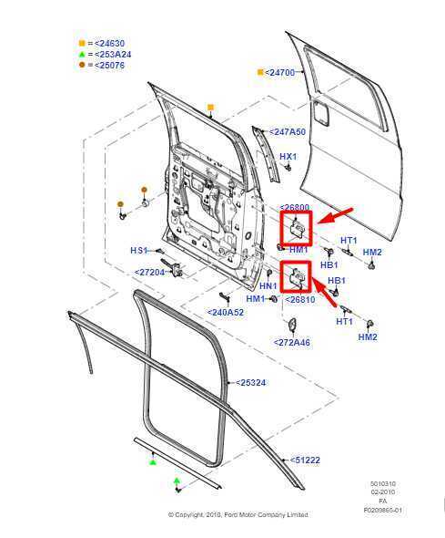 2005-16 Ford F250 SD Rear Right Door Hinge Upper & Lower 4C3Z-2626800-BA OEM - Alshned Auto Parts