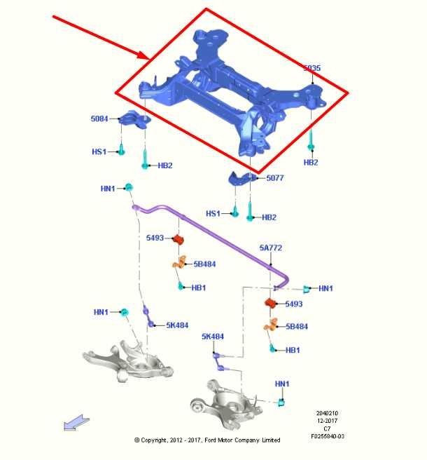 2013-2020 Lincoln MKZ Reserve AWD Rear Crossmember Subframe HG9Z-5035-B OEM1