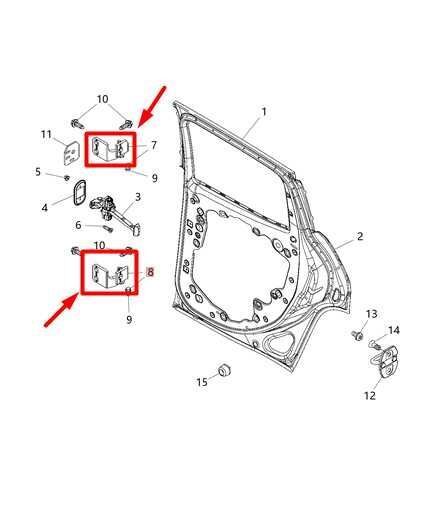 2015-2021 Jeep Renegade RR Left Side Door Hinge Upper & Lower 68246418AA OEM - Alshned Auto Parts