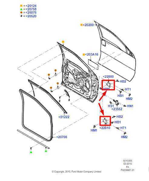 2005-2016 Ford F250 SD FR Right Door Hinge Upper & Lower F81Z-2522800-AA OEM - Alshned Auto Parts