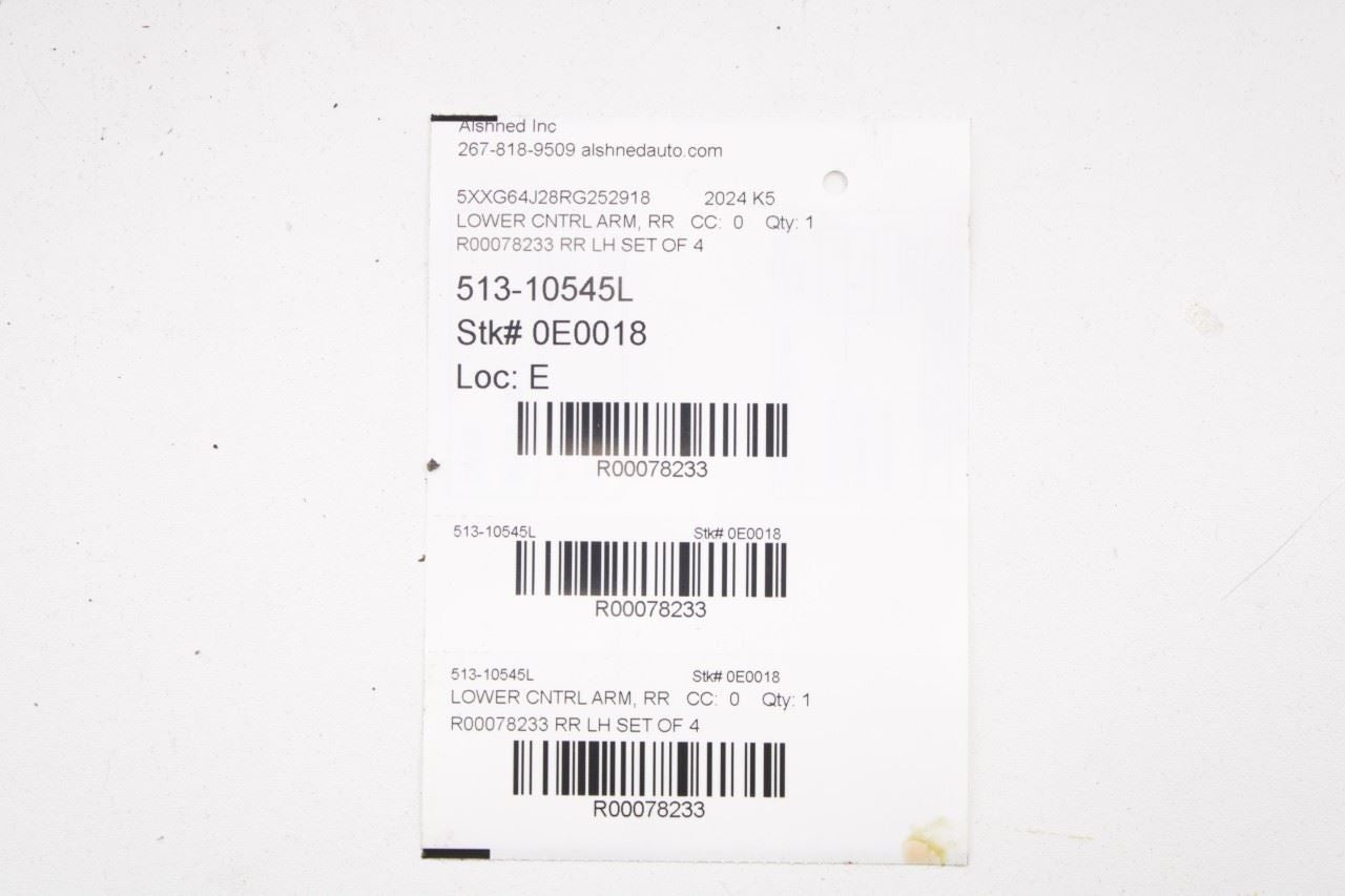 2021-24 Kia K5 GTLine AWD Rear Driver Left Lower and Upper Control Arm Set of 4 - Alshned Auto Parts
