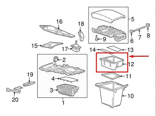 2018-2024 Buick Enclave Center Console Storage Tray Compartment Box 84208493 OEM - Alshned Auto Parts