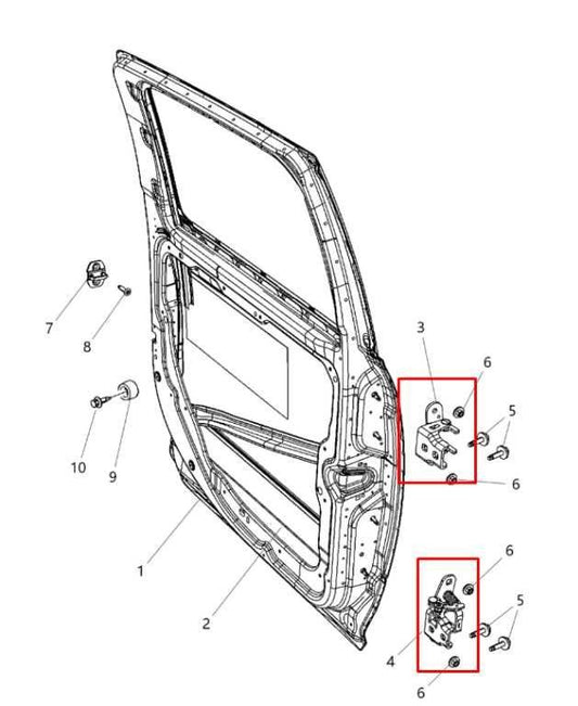 11-20 Ram 1500 Laramie AWD Rear Driver Left Side Upper and Lower Door Hinge Set - Alshned Auto Parts