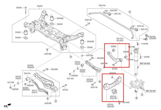 2016-20 Kia Optima EX FWD Rear Suspension Passenger RH Side Control Arm Set of 21
