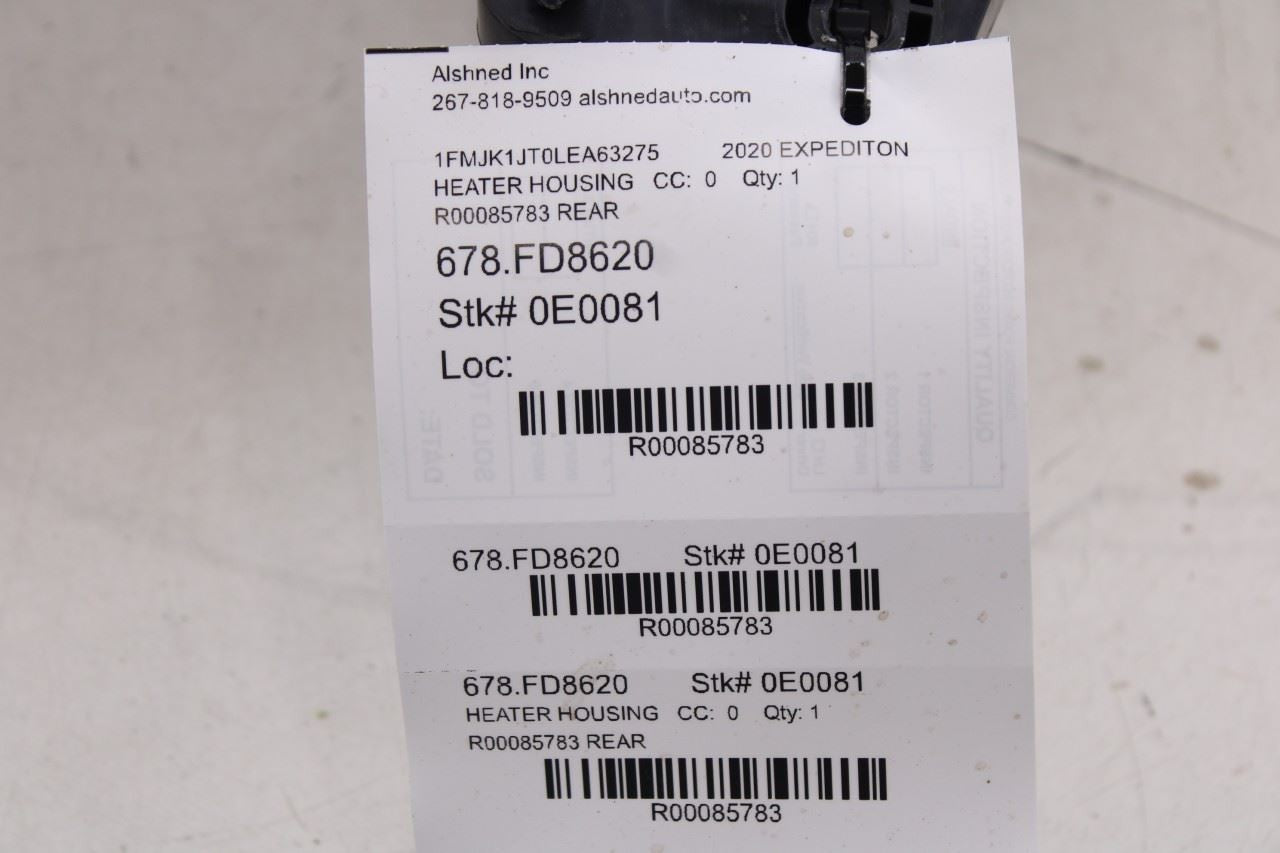 2018-2022 Ford Expedition Max XLT Rear HVAC Heater Blower Motor Housing Box23