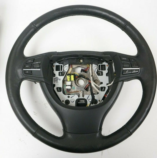 11-16 BMW 535i F10 Black Leather Steering Wheel W/ Controls OEM 32-33-6-790-886 - Alshned Auto Parts