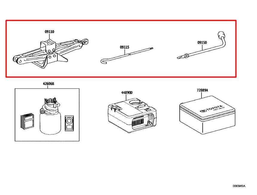 2020-2024 Toyota Corolla LE 2.0L FWD Lift Jack and Tool Kit 09111-02130 OEM1