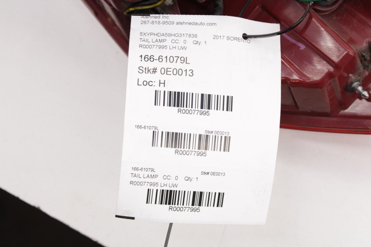 2015-2018 Kia Sorento EX Rear Left Driver Side Outer Tail Light Lamp 92401-C6000 - Alshned Auto Parts