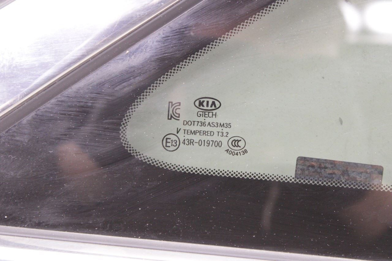 15-20 Kia Sorento EX Rear Right Passenger Side Quarter Window Glass 87820-C6000 - Alshned Auto Parts