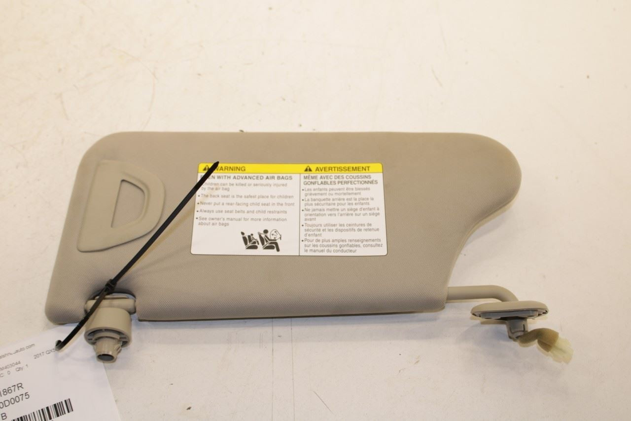 2014-17 Infiniti QX50 Front Passenger Right Side Sun Visor w/ Illuminated Mirror - Alshned Auto Parts