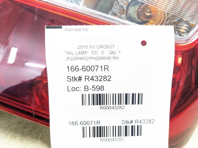 13-15 Subaru XV Crosstrek RR Right Tail Light Lamp 11-6463-01-CA TYC AfterMarket - Alshned Auto Parts