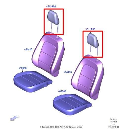 2020-2022 Ford Escape SEL 2.0L AWD Front Right and Left Side Seat Headrest Set - Alshned Auto Parts