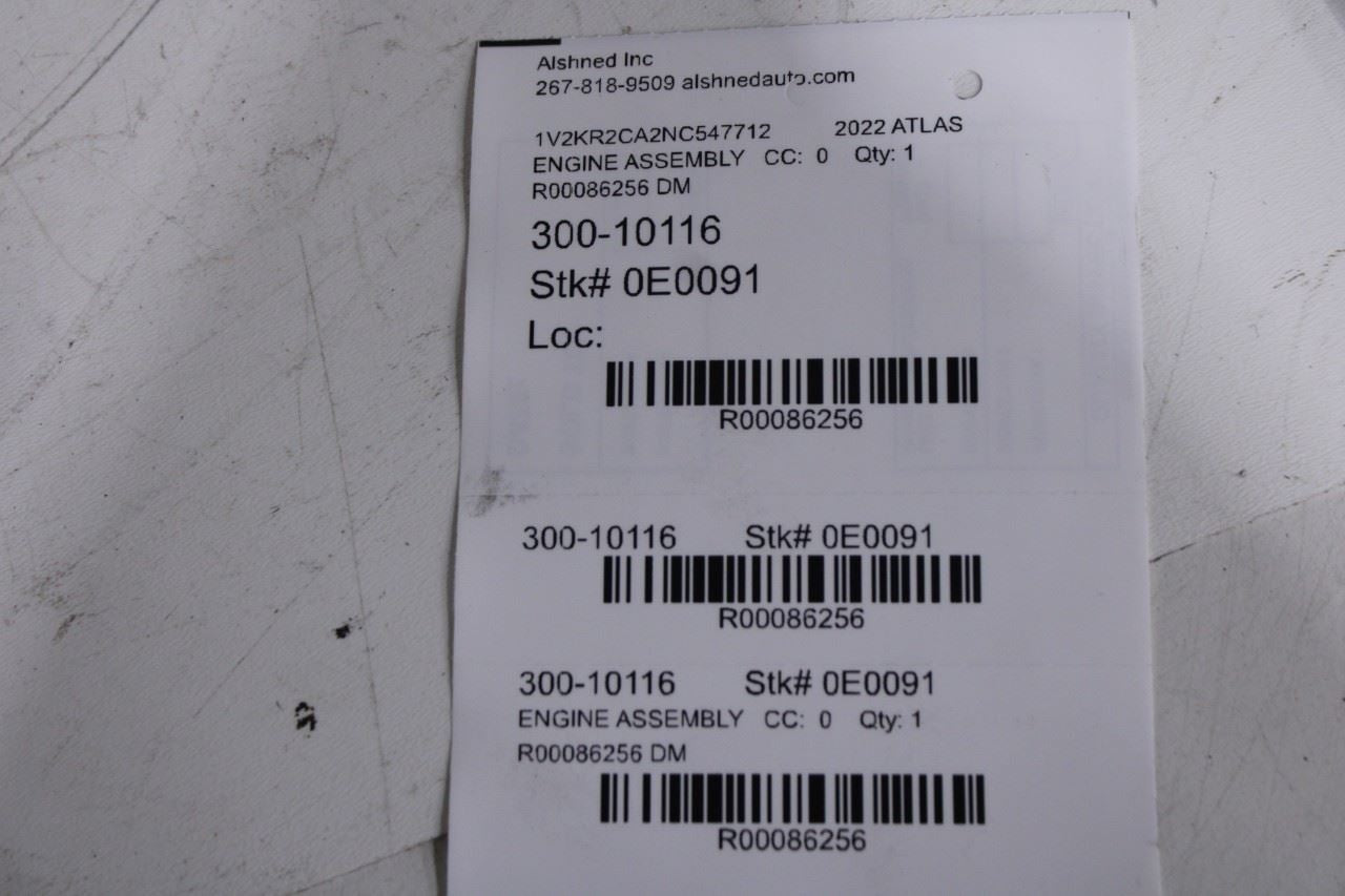 18-23 Volkswagen Atlas SE 3.6L Engine Motor VIN R 5th dgt 78K 03H100038T *ReaD* - Alshned Auto Parts