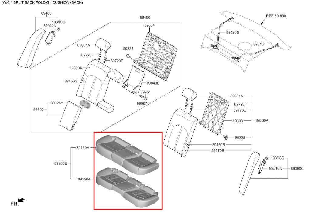 2021-24 Kia K5 GTLine Rear 2nd Row Seat Lower Cushion Bottom 89100L3030C22 OEM - Alshned Auto Parts