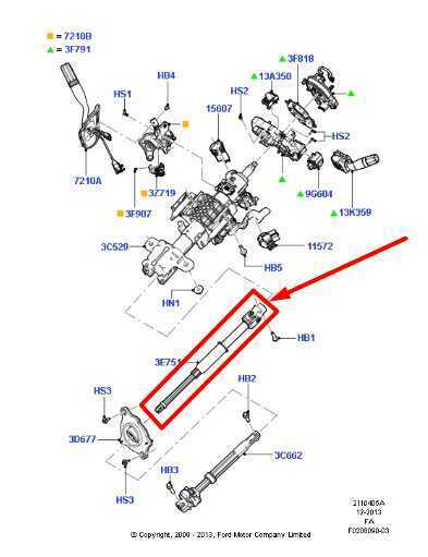 2011-16 Ford F250 SD Steering Column Upper Intermediate Shaft BC34-3E751-AA OEM - Alshned Auto Parts