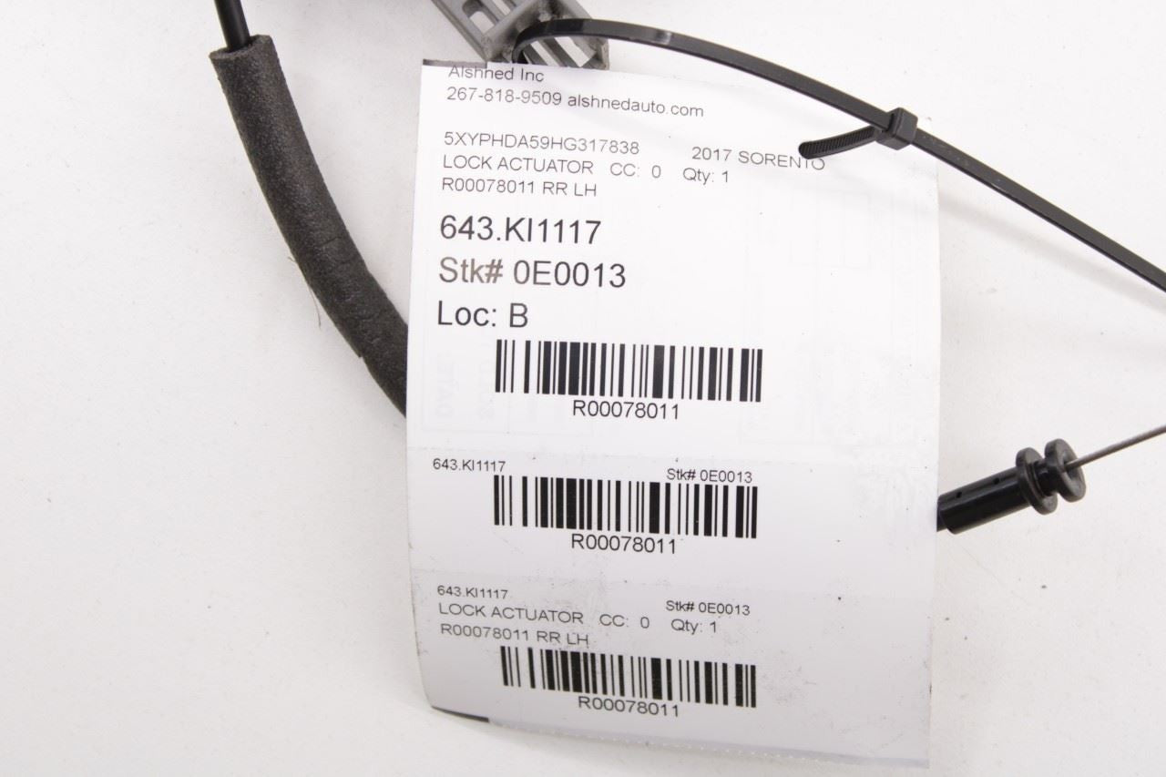 2015-2020 Kia Sorento EX Rear Left Side Door Lock Latch Actuator 81410-C5000 OEM - Alshned Auto Parts