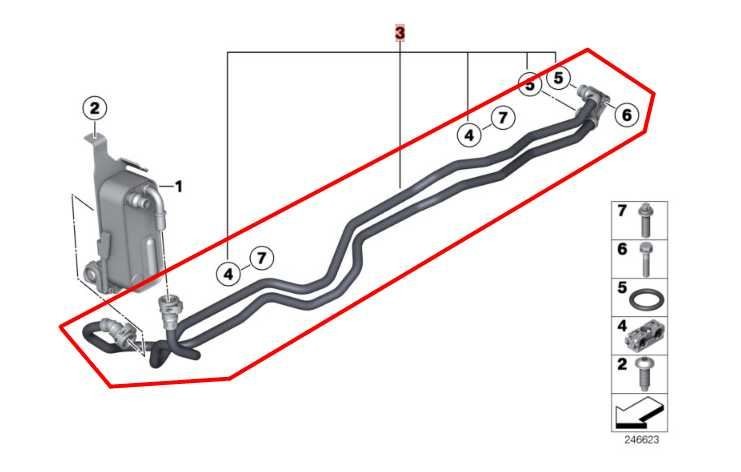 1317 BMW X3 xDrive28i 2.0L AWD Automatic Transmission Oil Cooler Hose Line Set - Alshned Auto Parts