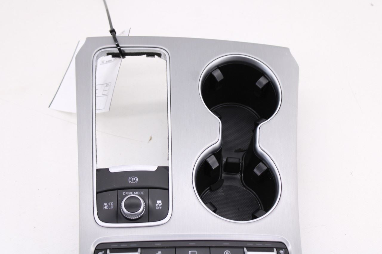18-21 Kia Stinger GT2 Center Console Shifter Bezel Trim w/ Cup Holder and Switch - Alshned Auto Parts