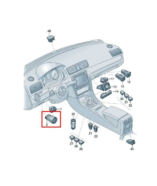 2009-2022 Volkswagen Passat SE 1.8L FWD Front Dashboard Headlight Control Switch - Alshned Auto Parts