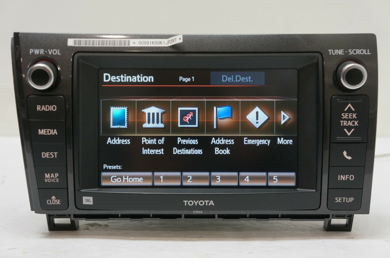 2013 2014 Toyota Sequoia Tundra Navigation Radio Receiver 86107-0C021 OEM E7044 - Alshned Auto Parts