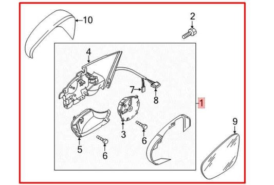 16-18 Volkswagen Passat SE Driver Left Side Rear View Mirror 561857507BD9B9 - Alshned Auto Parts