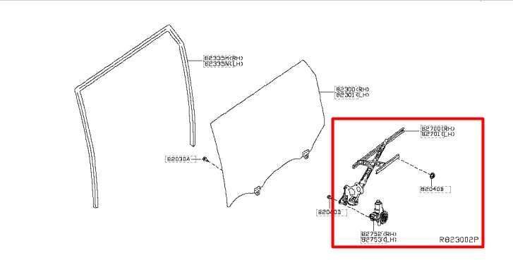 2014-2020 Nissan Rogue Rear Left Door Window Regulator w/ Motor 82721-4BA2A OEM - Alshned Auto Parts