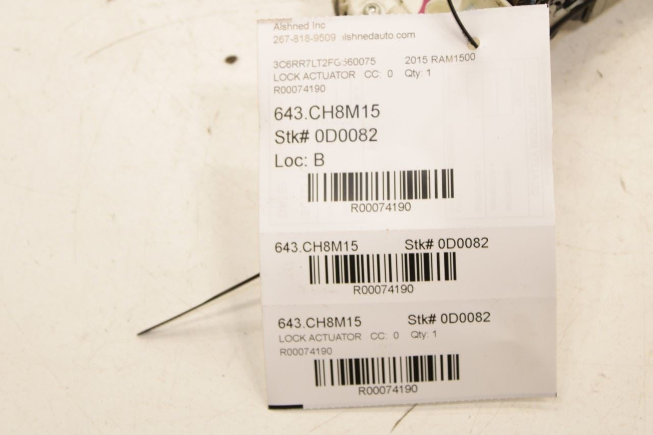2013-2018 RAM 1500 Big Horn Rear Left Side Door Lock Latch Actuator 4589651AD - Alshned Auto Parts