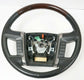 10 Lincoln MKZ Black Leather Wrapped Woodgrain Steering Wheel OEM 9H63 3F563 CG - Alshned Auto Parts