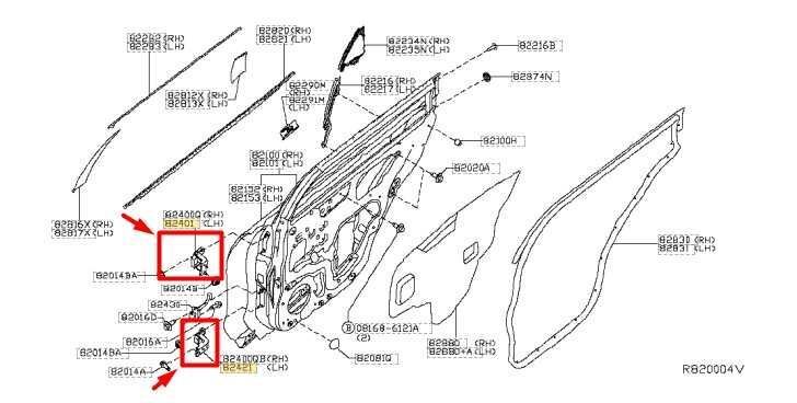 2014-2020 Nissan Rogue Rear Left Side Door Hinge Upper and Lower 82401-3NA1A OEM - Alshned Auto Parts