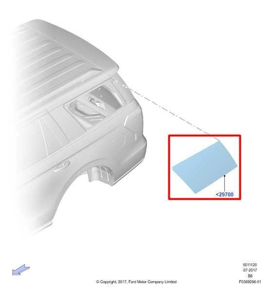 2018-2020 Ford Expedition Rear Right Quarter Window Glass JL1B-4029600-BC OEM1