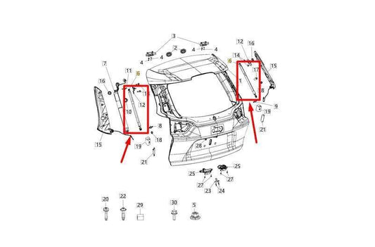 2019-22 Jeep Cherokee Rear RH and LH Liftgate Support Shock Strut 68289854AB OEM - Alshned Auto Parts