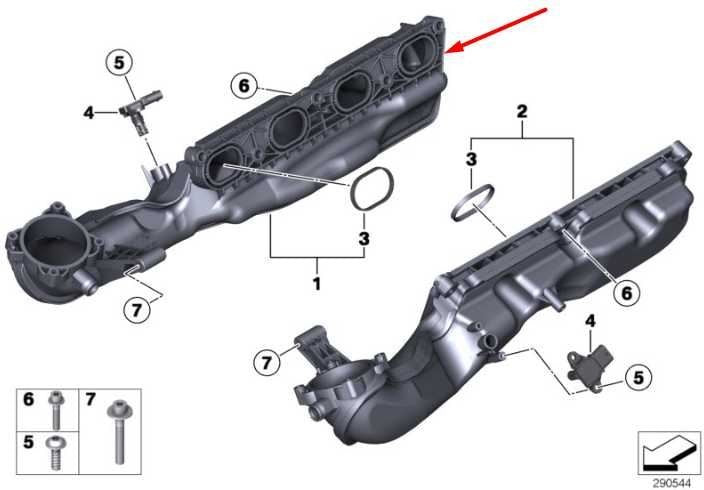 2013-2015 BMW 750i xDrive 4.4L Twin Turbo Right Side Engine Intake Manifold1