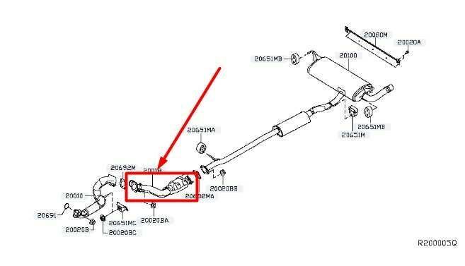 2016-2020 Nissan Rogue 2.5L Front Exhaust Intermediate Pipe 20018-9TB4A OEM - Alshned Auto Parts