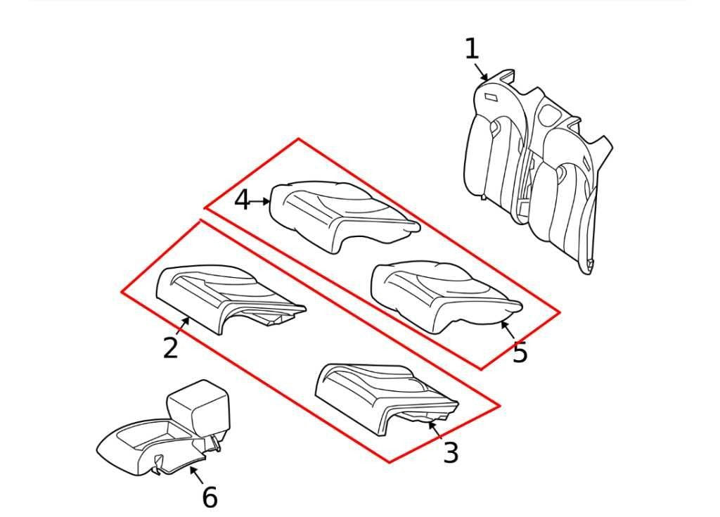 06-09 Mercedes-Benz CLK 350 Rear Right Left Side 2nd Row Seat Lower Cushion Set - Alshned Auto Parts