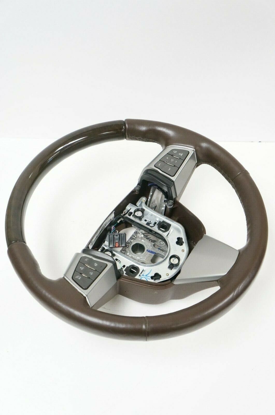 2012 Cadillac SRX Leather & Wood Steering Wheel W/ Controls Brown OEM 20995629 - Alshned Auto Parts