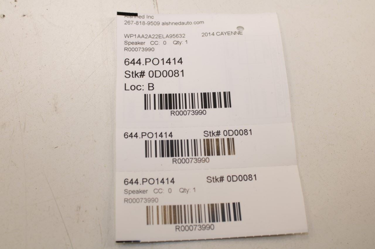 112018 Porsche Cayenne Platinum Rear Left and Right C or D Pillar Loud Speakers - Alshned Auto Parts