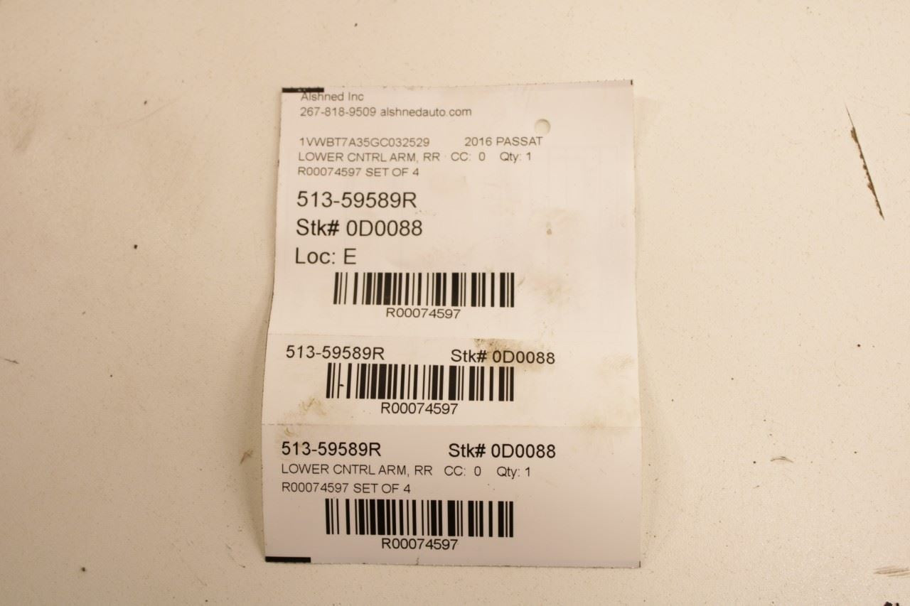 2012-22 Volkswagen Passat SE FWD Rear Suspension Right Side Control Arm Set of 4 - Alshned Auto Parts