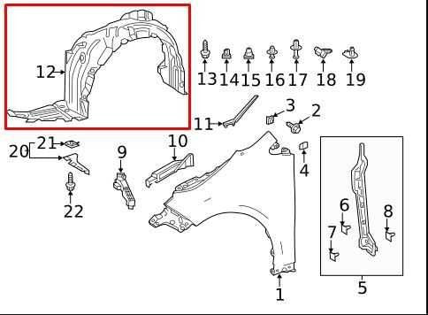 2020-24 Toyota Corolla LE Front Left Side Wheelhouse Liner Splash Shield *ReaD* - Alshned Auto Parts