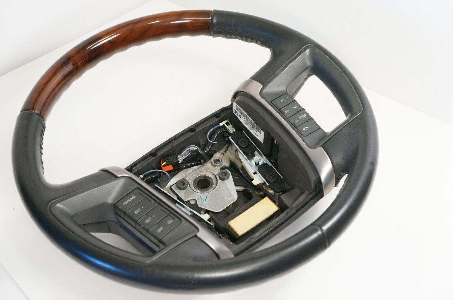 10 Lincoln MKZ Black Leather Wrapped Woodgrain Steering Wheel OEM 9H63 3F563 DE - Alshned Auto Parts