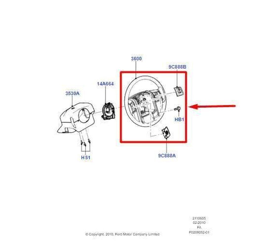 2013-16 Ford F250 SD Steering Wheel Leather w/ Control Buttons DC34-3F563-CB OEM - Alshned Auto Parts