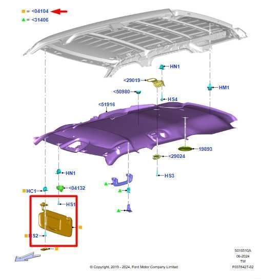 2020-2024 Ford Explorer Front Right Side Sun Visor w/ Mirror LB5Z-7804104-PB OEM - Alshned Auto Parts